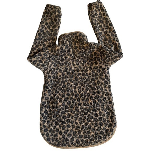 Abercrombie & Fitch Half-Zip Sherpa Leopard Pullover Size Small‎ - Picture 2 of 6